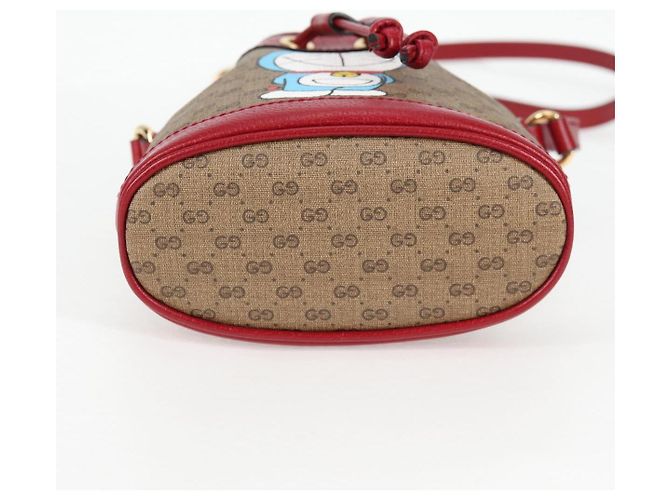 Borsa di collaborazione GUCCI Micro GG Supreme Doraemon in PVC beige 647801 Auth 138992SAM D'oro - vista 5