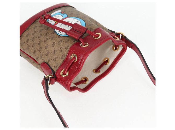 Borsa di collaborazione GUCCI Micro GG Supreme Doraemon in PVC beige 647801 Auth 138992SAM D'oro - vista 6