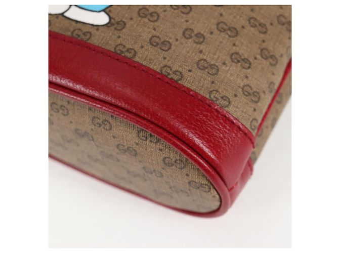Borsa di collaborazione GUCCI Micro GG Supreme Doraemon in PVC beige 647801 Auth 138992SAM D'oro - vista 9