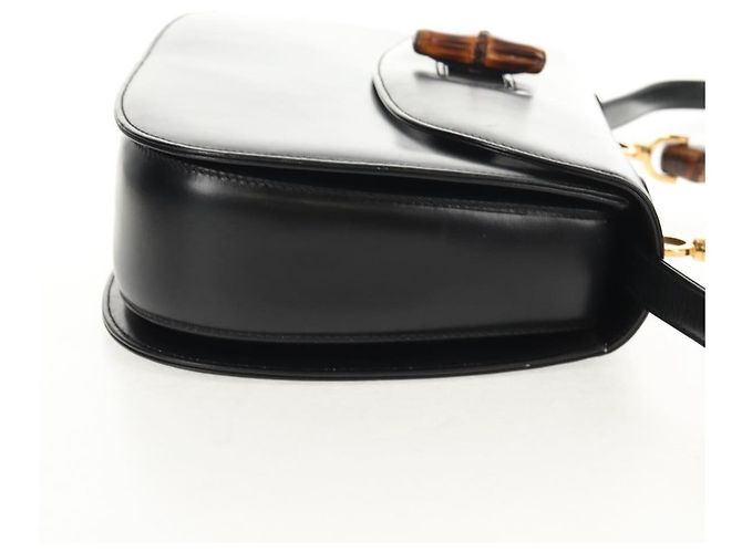 Borsa a mano in pelle Gucci Bamboo 2way Nera Oro 000 46 0063 Auth 145923V Nero D'oro - vista 4