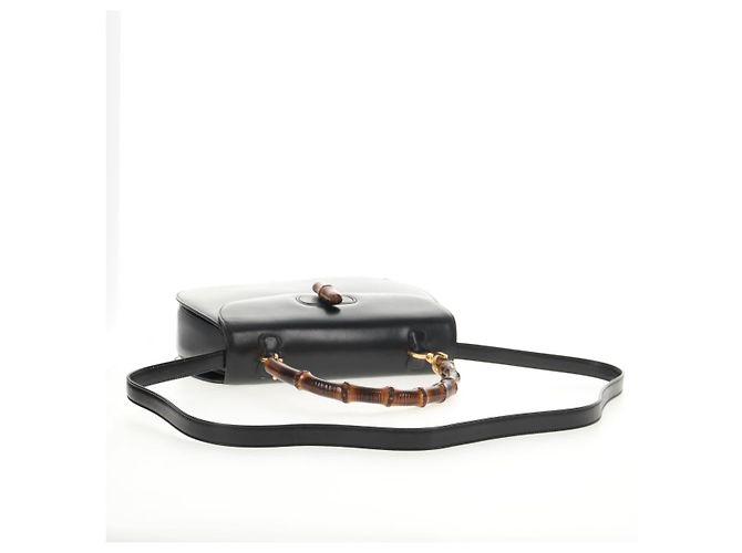 Borsa a mano in pelle Gucci Bamboo 2way Nera Oro 000 46 0063 Auth 145923V Nero D'oro - vista 8