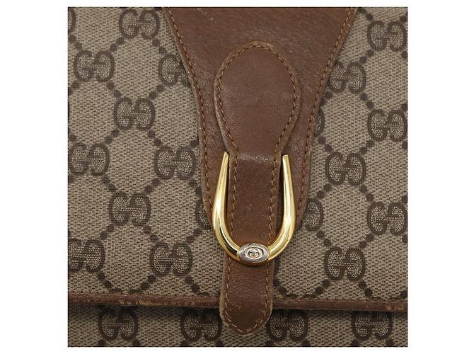 Gucci Borsa a Spalla GG Supreme PVC Beige Oro 904 02 050 Auth BA10453 D'oro - vista 14