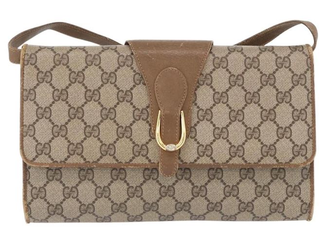 Gucci Borsa a Spalla GG Supreme PVC Beige Oro 904 02 050 Auth BA10453 D'oro - vista 2