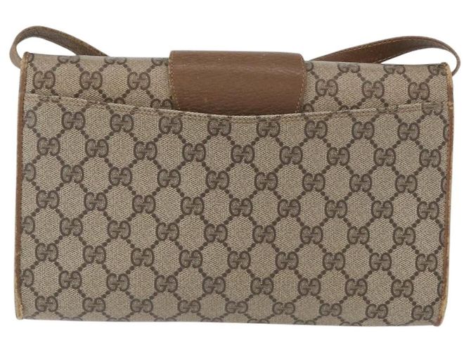 Gucci Borsa a Spalla GG Supreme PVC Beige Oro 904 02 050 Auth BA10453 D'oro - vista 3