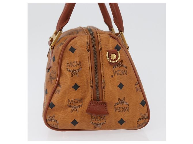 MCM Vicetos Logogram Handtasche PVC Leder Braun Gold Auth 172090 Golden - Ansicht 4