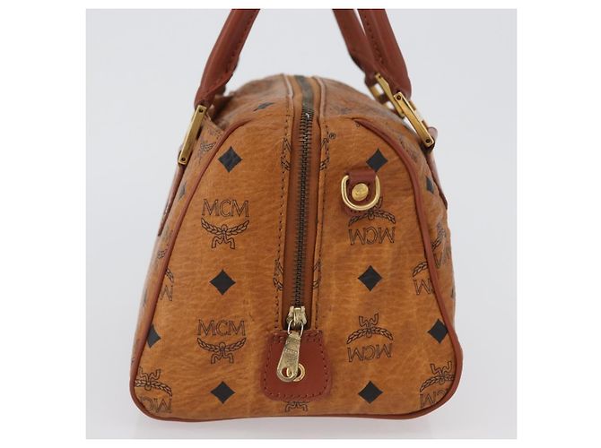MCM Vicetos Logogram Handtasche PVC Leder Braun Gold Auth 172090 Golden - Ansicht 5