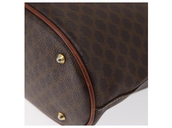 Céline Borsa tote in tela Macadam CELINE in pelle PVC marrone oro Auth 172185 D'oro - vista 16
