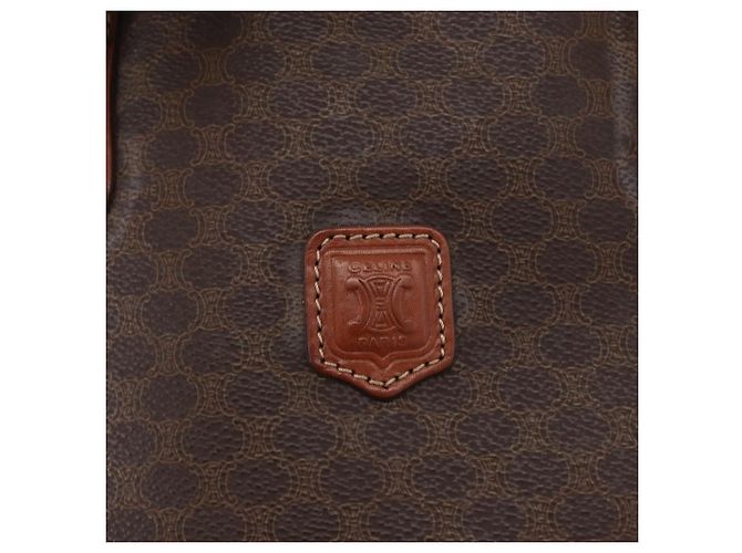 Céline Borsa tote in tela Macadam CELINE in pelle PVC marrone oro Auth 172185 D'oro - vista 17