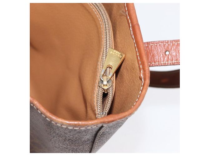 Céline Borsa tote in tela Macadam CELINE in pelle PVC marrone oro Auth 172185 D'oro - vista 24