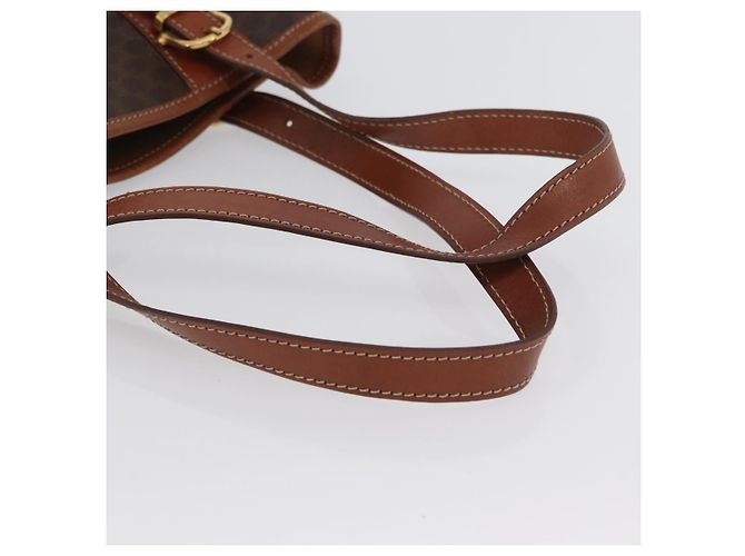 Céline Borsa tote in tela Macadam CELINE in pelle PVC marrone oro Auth 172185 D'oro - vista 7