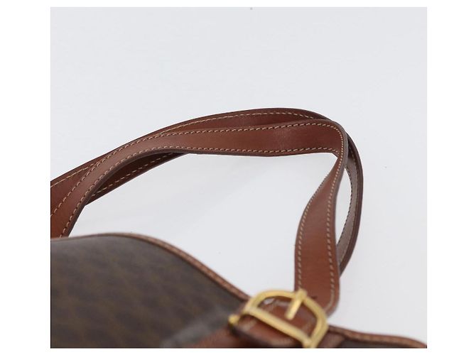 Céline Borsa tote in tela Macadam CELINE in pelle PVC marrone oro Auth 172185 D'oro - vista 8