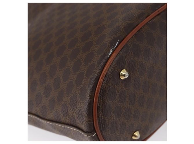 Céline Borsa tote in tela Macadam CELINE in pelle PVC marrone oro Auth 172185 D'oro - vista 9