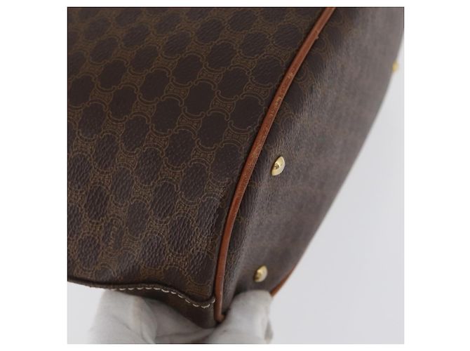 Céline Borsa tote in tela Macadam CELINE in pelle PVC marrone oro Auth bs33451 D'oro - vista 16