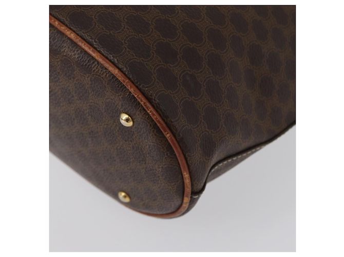 Céline Borsa tote in tela Macadam CELINE in pelle PVC marrone oro Auth bs33451 D'oro - vista 17