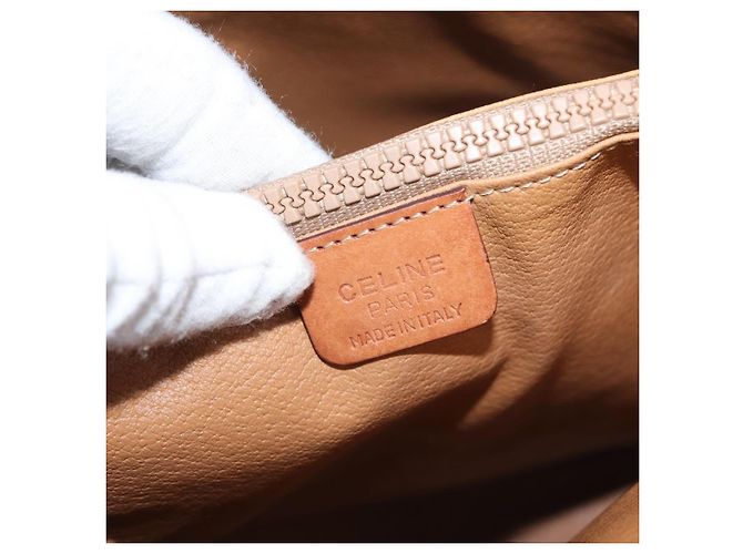 Céline Borsa tote in tela Macadam CELINE in pelle PVC marrone oro Auth bs33451 D'oro - vista 18