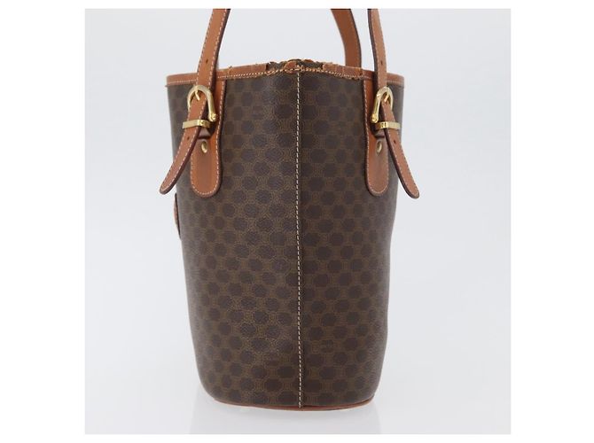 Céline Borsa tote in tela Macadam CELINE in pelle PVC marrone oro Auth bs33451 D'oro - vista 3