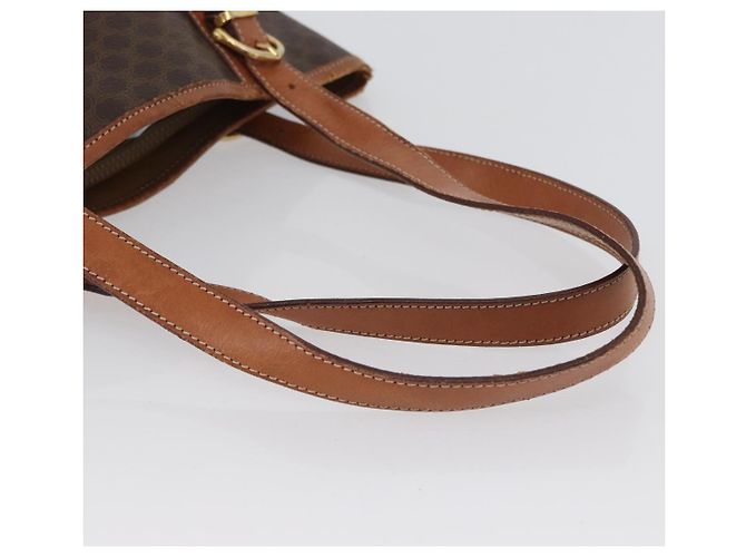Céline Borsa tote in tela Macadam CELINE in pelle PVC marrone oro Auth bs33451 D'oro - vista 8