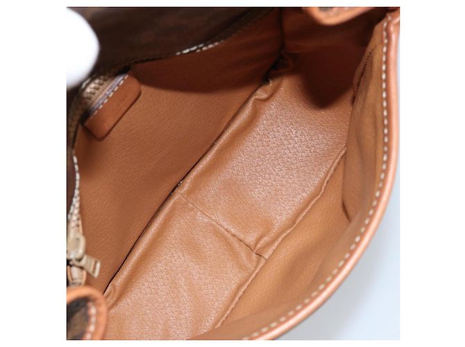 Céline Borsa a spalla in tela Macadam CELINE in pelle PVC marrone oro Auth ep13426 D'oro - vista 10