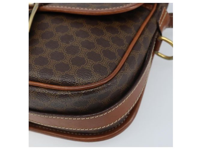 Céline Borsa a spalla in tela Macadam CELINE in pelle PVC marrone oro Auth ep13426 D'oro - vista 15