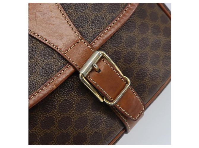 Céline Borsa a spalla in tela Macadam CELINE in pelle PVC marrone oro Auth ep13426 D'oro - vista 18