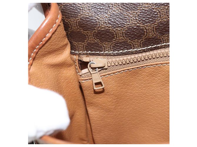 Céline Borsa a spalla in tela Macadam CELINE in pelle PVC marrone oro Auth ep13426 D'oro - vista 23