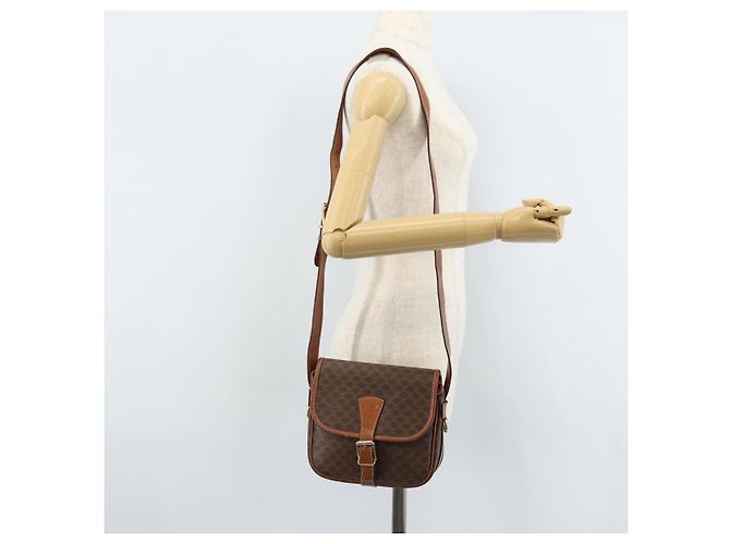 Céline Borsa a spalla in tela Macadam CELINE in pelle PVC marrone oro Auth ep13426 D'oro - vista 25