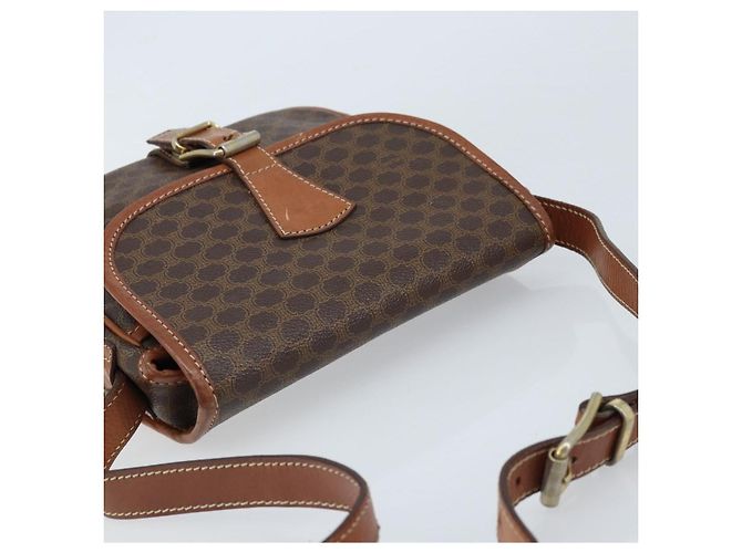 Céline Borsa a spalla in tela Macadam CELINE in pelle PVC marrone oro Auth ep13426 D'oro - vista 6