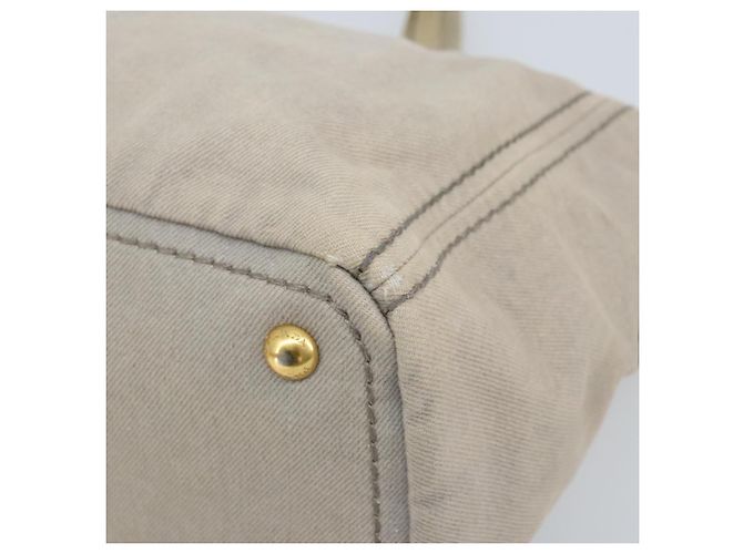 PRADA Borsa Canapa PM in tela 2way grigio oro Auth bs33424 Marrone D'oro - vista 14