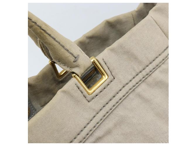 PRADA Borsa Canapa PM in tela 2way grigio oro Auth bs33424 Marrone D'oro - vista 18