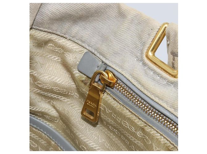 PRADA Borsa Canapa PM in tela 2way grigio oro Auth bs33424 Marrone D'oro - vista 22