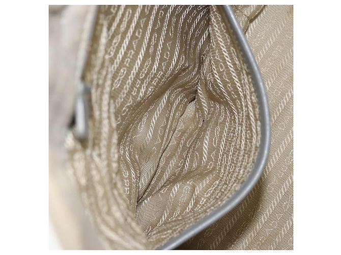 PRADA Borsa Canapa PM in tela 2way grigio oro Auth bs33424 Marrone D'oro - vista 24