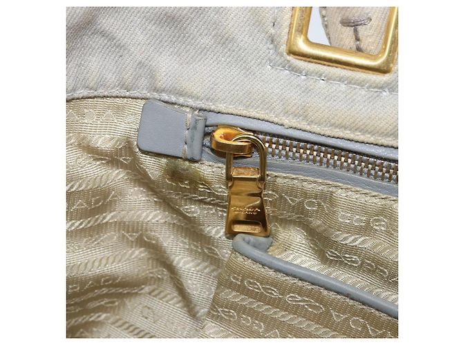 PRADA Borsa Canapa PM in tela 2way grigio oro Auth bs33424 Marrone D'oro - vista 25