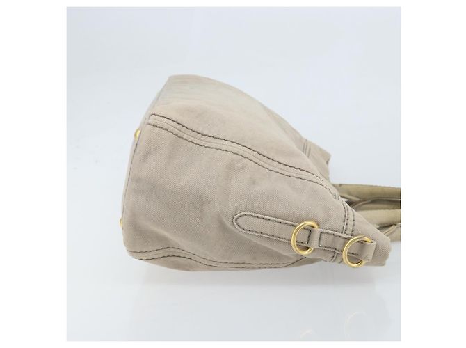 PRADA Borsa Canapa PM in tela 2way grigio oro Auth bs33424 Marrone D'oro - vista 3