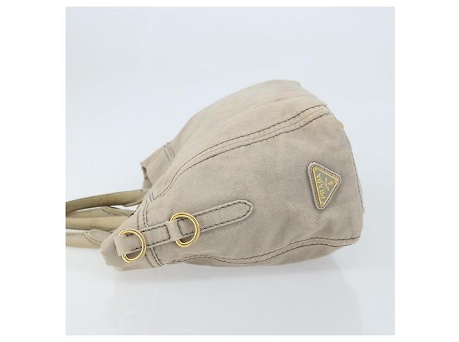 PRADA Borsa Canapa PM in tela 2way grigio oro Auth bs33424 Marrone D'oro - vista 4
