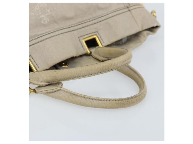 PRADA Borsa Canapa PM in tela 2way grigio oro Auth bs33424 Marrone D'oro - vista 7