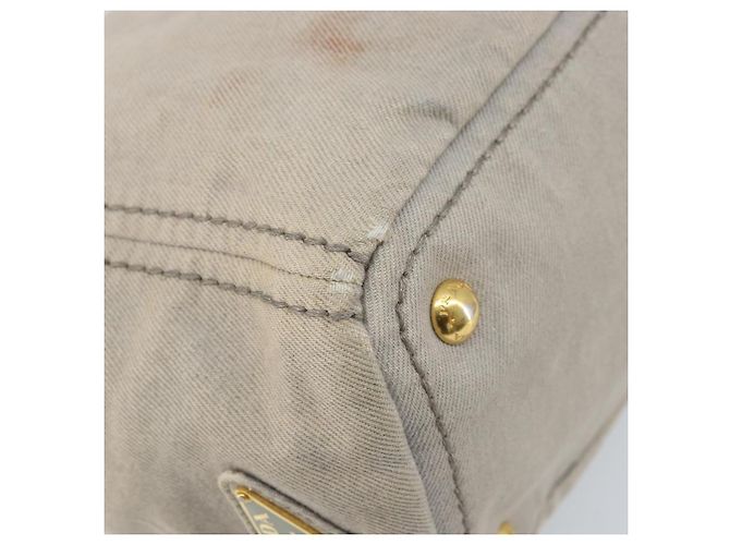 PRADA Borsa Canapa PM in tela 2way grigio oro Auth bs33424 Marrone D'oro - vista 9