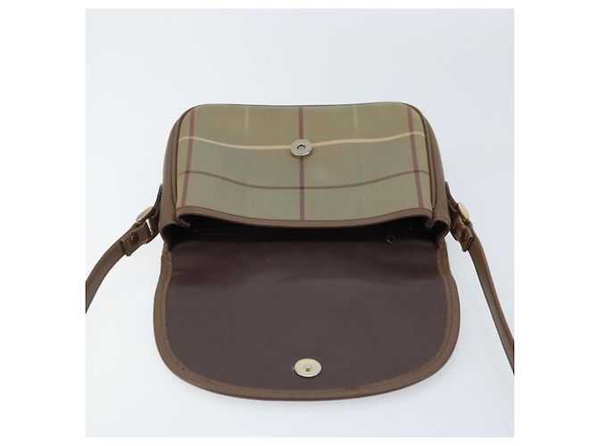 Borsa a Spalla Burberrys Nova Check in Tela Beige Oro Auth ep13493 D'oro - vista 10