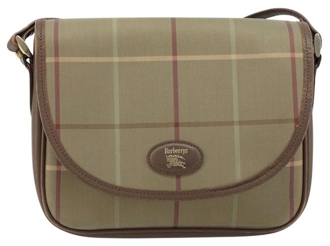 Borsa a Spalla Burberrys Nova Check in Tela Beige Oro Auth ep13493 D'oro - vista 13