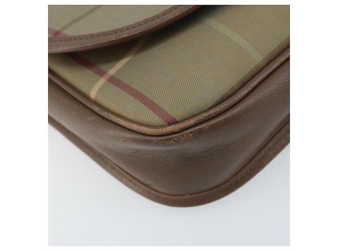 Borsa a Spalla Burberrys Nova Check in Tela Beige Oro Auth ep13493 D'oro - vista 14