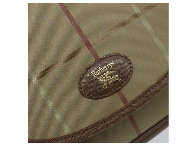 Borsa a Spalla Burberrys Nova Check in Tela Beige Oro Auth ep13493 D'oro - vista 17