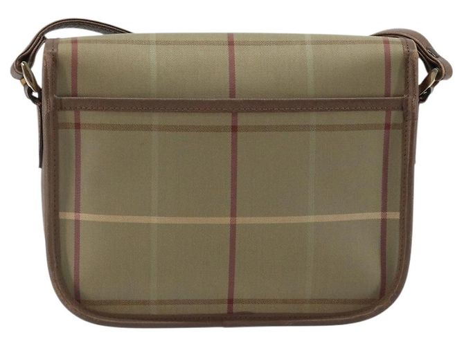 Borsa a Spalla Burberrys Nova Check in Tela Beige Oro Auth ep13493 D'oro - vista 2