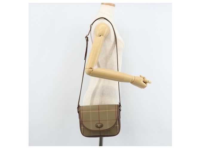 Borsa a Spalla Burberrys Nova Check in Tela Beige Oro Auth ep13493 D'oro - vista 21
