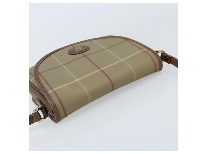 Borsa a Spalla Burberrys Nova Check in Tela Beige Oro Auth ep13493 D'oro - vista 6