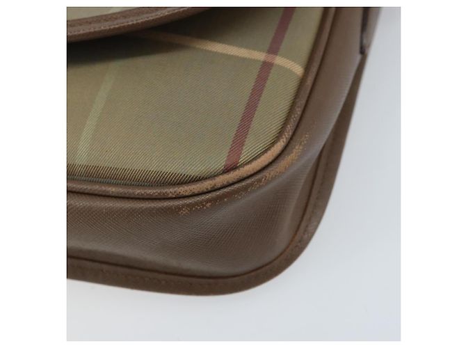 Borsa a Spalla Burberrys Nova Check in Tela Beige Oro Auth ep13493 D'oro - vista 9