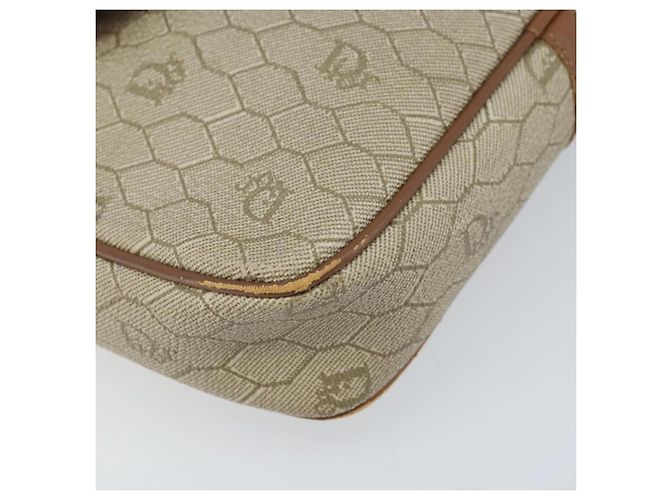 Christian Dior Borsa a spalla in tela a nido d'ape PVC beige oro Auth ka2612 D'oro - vista 11