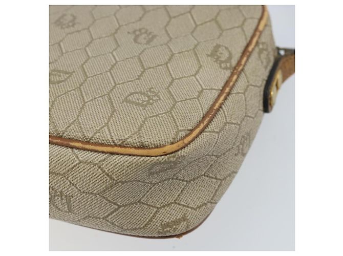 Christian Dior Borsa a spalla in tela a nido d'ape PVC beige oro Auth ka2612 D'oro - vista 12