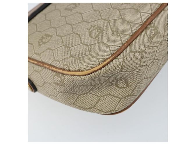 Christian Dior Borsa a spalla in tela a nido d'ape PVC beige oro Auth ka2612 D'oro - vista 13