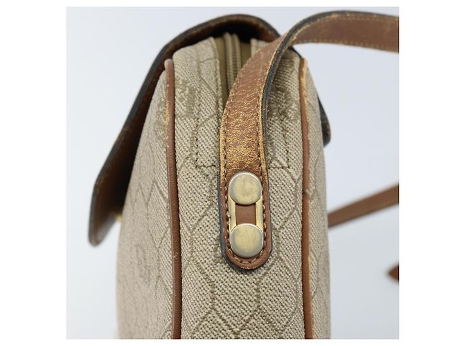 Christian Dior Borsa a spalla in tela a nido d'ape PVC beige oro Auth ka2612 D'oro - vista 14