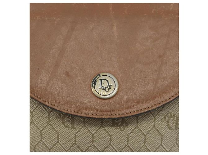 Christian Dior Borsa a spalla in tela a nido d'ape PVC beige oro Auth ka2612 D'oro - vista 15