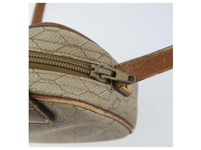 Christian Dior Borsa a spalla in tela a nido d'ape PVC beige oro Auth ka2612 D'oro - vista 17